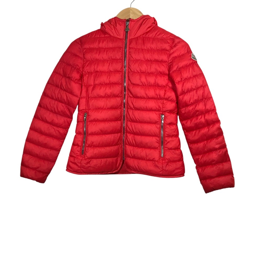 Moncler Takaroa Kids‎ Red Lightweight Down Puffer Jacket Hooded Zip Front